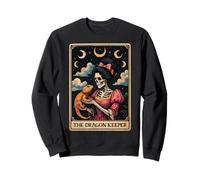 The Dragon Keeper Bearded Dragon Lizard Tarot Card Skeleton Sweatshirt
