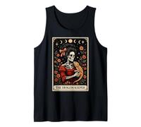 The Dragon Keeper Bearded Dragon Lizard Tarot Card Skeleton Tank Top