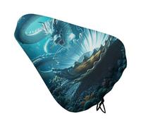 The Dragon King Bike Seat Cover Waterproof Oxford Fabric, Universal Adjustable Bicycle Saddle Cover with Drawstring Easy Install Protective Rain Dust Covers for Women Men
