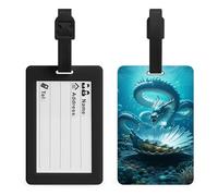 The Dragon King Luggage Tags for Suitcases with Durable Loop Privacy Cover ID Label Travel Bag Cute Luggage Identifiers for Women Men Travel Backpack Traveling Accessories