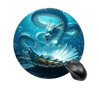 The Dragon King Mouse Pad Round Laptop Mouse Mat Cute Computer Mousepad Keyboard Pad Non-Slip Desk Pads for Gaming Office Work Home