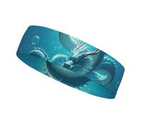 The Dragon King Sports Sweatband 15" Polyester Hairband Absorbent Quick-Dry Headband for Running, Yoga