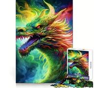 The Dragon Matcha Version Jigsaw Puzzles 1000 Piece for Teenagers Improve Memory Relaxing Fun Sharp Edge Unique Gift (38x52cm)