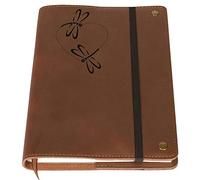 The Dragonfly Heart - Real Leather Journal | Elastic Strap | 200 Lined Pages, 6 x 8.5 Inches | Diary, Leather Notebook Journals for Writing