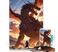 The Dragons Defiance Jigsaws 1000 Pieces for Adults Brain Challenge Toy Peaceful Time Clear Cut Art Collectible (38x26cm)