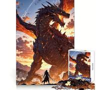 The Dragons Defiance Jigsaws 1000 Pieces for Adults Brain Challenge Toy Peaceful Time Clear Cut Art Collectible (38x26cm)