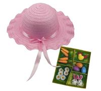 The Dragons Den 17 Piece Arts & Crafts Make Your Own Easter Bonnet Decoration Kit [Pink Bonnet]