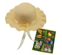 The Dragons Den 17 Piece Arts & Crafts Make Your Own Easter Bonnet Decoration Kit [Yellow Bonnet]