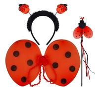 The Dragons Den 3 Piece Ladybird Wings Set Lady Bug World Book Day Insect Fancy Dress Costume Accessory