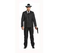 The Dragons Den Adults 1920's Al Capone Pin Stripe Gangster Suit Fancy Dress Costume [S-M]