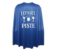 The Dragons Den Adults 35" Length Lets Get Piste Ski Snowboard Winter Sports Holiday Superhero Cape Fancy Dress [Blue]