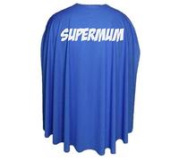 The Dragons Den Adults 35" Super Mum Superhero Cape Mothers Day Fancy Dress [Blue]