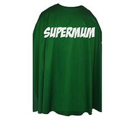 The Dragons Den Adults 35" Super Mum Superhero Cape Mothers Day Fancy Dress [Green]