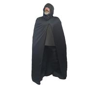 The Dragons Den Adults 60" Black Hooded Cape Halloween Ghoul Fancy Dress Cloak Accessory