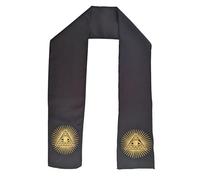 The Dragons Den Adults 60" Length Priests Stole Vestment All Seeing Eye of Providence Religious Fancy Dress Costume Accessory [Black, Pyramid Sun]