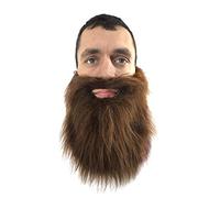 The Dragons Den Adults 8" Length Faux Fur Pirate Gnome Dwarf Beard Facial Hair Fancy Dress Costume Accessory [Brown Beard Only]