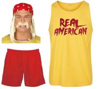 The Dragons Den Adults American Superstar Wrestler 1980s 1990s Icon Sport Fancy Dress Costume [L-XL]