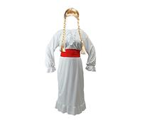 The Dragons Den Adults Annabelle Conjuring Haunted Horror Doll Halloween Movie Fancy Dress Costume [S-M Dress & Sash Only]
