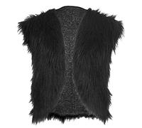 The Dragons Den Adults Black Faux Fur Waistcoat Medieval Viking Prehistoric 1970s Glam Rocker Fancy Dress Costume Accessory [L-XL]