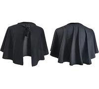 The Dragons Den Adults Black Mantle Half Cape Cosplay Cloak Halloween Fancy Dress Costume Accessory