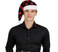 The Dragons Den Adults Black & Red Nose Polka Dot Victorian Night Cap Clown & Circus Fancy Dress [Black & Red]
