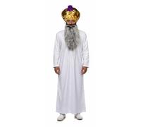 The Dragons Den Adults Bollywood Star Punjabi India Jubba Robes Turban & Beard Fancy Dress Costume