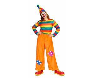The Dragons Den Adults Bright Neon Coloured Tumble Clown Pants Big Top Circus Fancy Dress [Orange S-M]