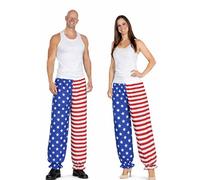 The Dragons Den Adults Captain Spaulding USA Stars & Stripes Full Length Clown Pants Halloween Fancy Dress [L-XL]