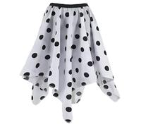 The Dragons Den Adults Cruella Dalmatian Spot Handkerchief Skirt World Book Day Fancy Dress Costume Accessory [2 Sizes] [L-XL]