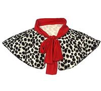 The Dragons Den Adults Cruella Shawl Dalmatian Spot Animal Print Valboa Fur and Red Polyester Tie Halloween Movie World Book Day Fancy Dress [One Size]