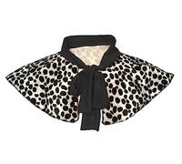 The Dragons Den Adults Cruella Shawl Dalmatian Spot Valboa Fur and Black Polyester Tie Fancy Dress [One Size]