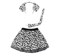The Dragons Den Adults Dalmatian 12" (30cm) Length Tutu Skirt Ears & Tail World Book Day Halloween Fancy Dress