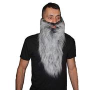 The Dragons Den Adults Deluxe 16" Dwarven Viking Warrior Beard Cosplay Fancy Dress Facial Hair [Grey]