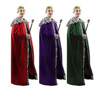 The Dragons Den Adults Deluxe Kings Robes Cloak Nativity 3 Wise Men Medieval Cape & Crown Royal Fancy Dress [All 3 Colours]