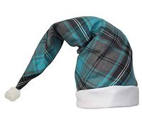 The Dragons Den Adults Duckegg Blue Balmoral Tartan Night Cap Scottish Wee Willy Winky Hat