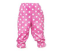The Dragons Den Adults Full Length Polka Dot Frilly Rag Doll Clown Pants Circus Big Top Fancy Dress [Pale Pink White Spot S-M]