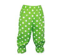 The Dragons Den Adults Full Length Polka Dot Frilly Rag Doll Clown Pants Circus Big Top Fancy Dress [Green White Spot S-M]
