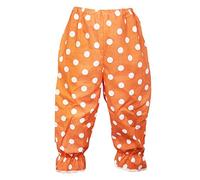 The Dragons Den Adults Full Length Polka Dot Frilly Rag Doll Clown Pants Circus Big Top Fancy Dress [Orange White Spot L-XL]