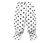 The Dragons Den Adults Full Length Polka Dot Frilly Rag Doll Clown Pants Circus Big Top Fancy Dress [White Black Spot S-M]