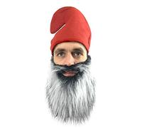 The Dragons Den Adults Garden gnome Dwarf Hat & Beard Fancy Dress Costume Accessory [Grey]