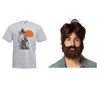 The Dragons Den Adults Hangover Alan Stag Night Party Comedy Movie T-Shirt Wig & Beard Fancy Dress [M]