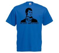 The Dragons Den Adults I'm Sexy and A Poet Robert Rabbie Burns Night Unisex Blue T-Shirt [M]