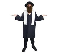 The Dragons Den Adults Jewish Rabbi Religous Rabbinism Judaism Fancy Dress Costume [L-XL Brown Beard]