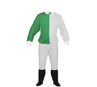 The Dragons Den Adults Jockey Silks Colours Jersey Top & Jodhpurs Horse Racing Cheltenham National Fancy Dress Costume [Green & White]