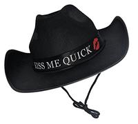 The Dragons Den Adults Kiss Me Quick Hat Blackpool Great British Seaside Novelty Cowboy Hat [One Size - Black]