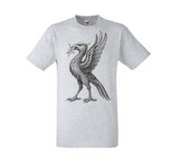 The Dragons Den Adults Liverpudlian Mascot Mythical Liver Bird Unisex Grey T-Shirt [XL]
