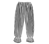 The Dragons Den Adults Long Leg Bloomers Panto Dame Pantomime Clown Circus Pirate Victorian Fancy Dress Costume Accessory [Black & White L-XL]