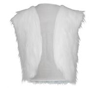 The Dragons Den Adults Long Pile Faux Fur Glam Rocker Hippie Waistcoat Mardi Gras 1960s 1970s Disco Fancy Dress [XXL, White]