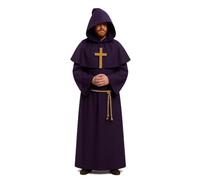 The Dragons Den Adults Medieval Monk Gothic Druid Viking Religious Friar Halloween Fancy Dress Costume [Standard-Black]