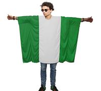 The Dragons Den Adults Nigeria Nigerian National Flag Poncho Patriotic Supporters Fancy Dress Costume [One Size]